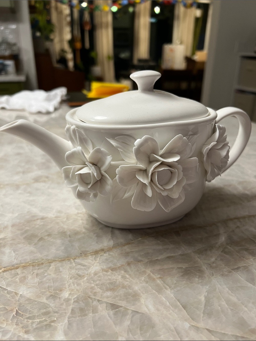 Godinger & Co Porcelain Floral Teapot